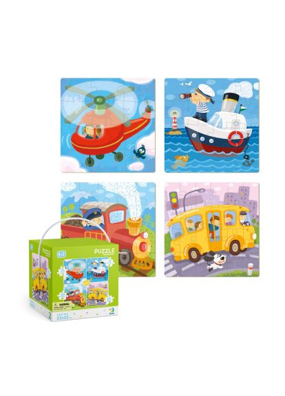Пазл (300132) Dodo 4 в 1 Транспорт (366157432)