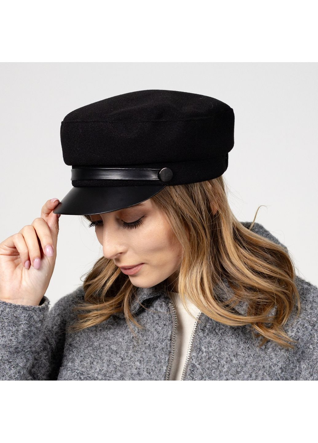 Кепка картуз жіноча вовна чорна КЕТРІН LuckyLOOK 610-569 (361318312)