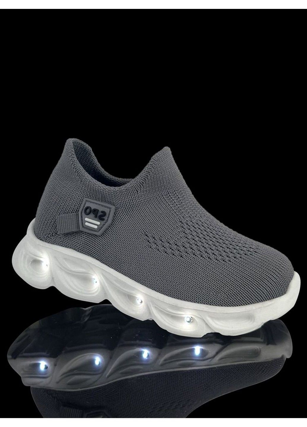 Графитовые всесезон текстильные кроссовки с led - подстветкой bn11411-1 Jong Golf