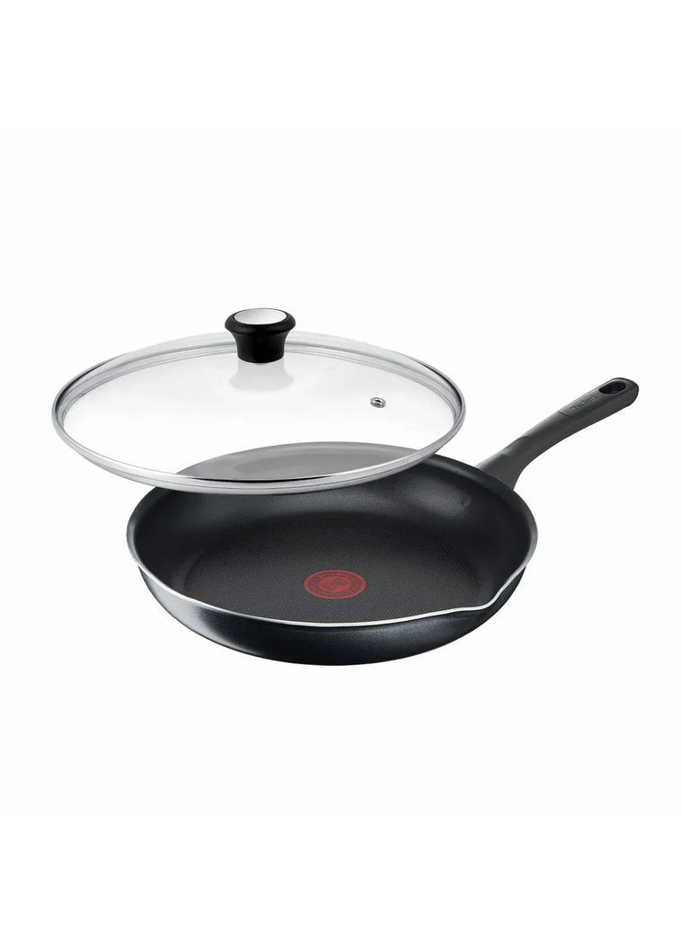 Сковорода з кришкою Day by Day, 24см, з кришкою, алюміній, бакеліт, скло, чорний Tefal (371633030)