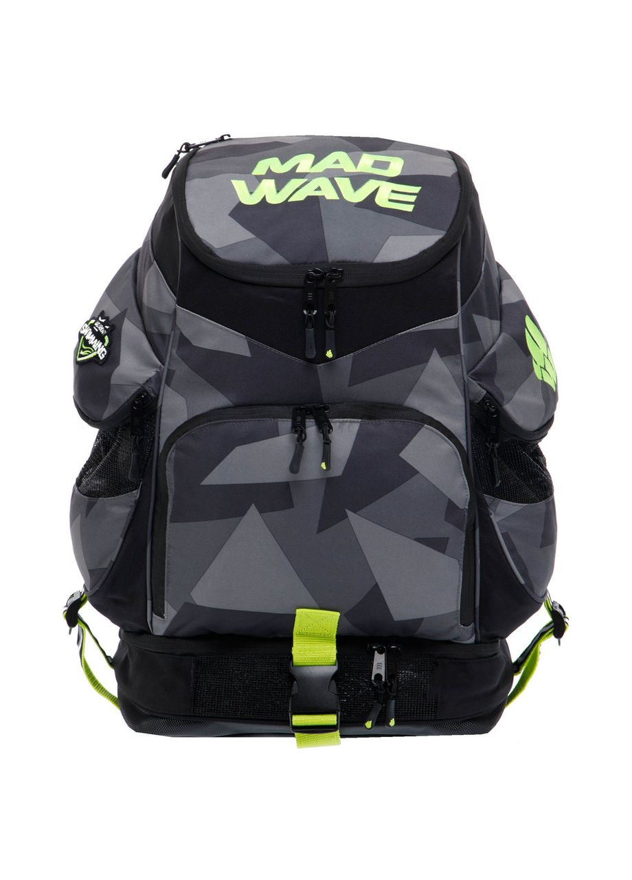 Рюкзак спортивный MadWave M1129010 MAD TEAM 42л (полиэстер, нейлон, р-р 52х33х24см, 42л, серо-салатовый) Mad Wave (361435863)