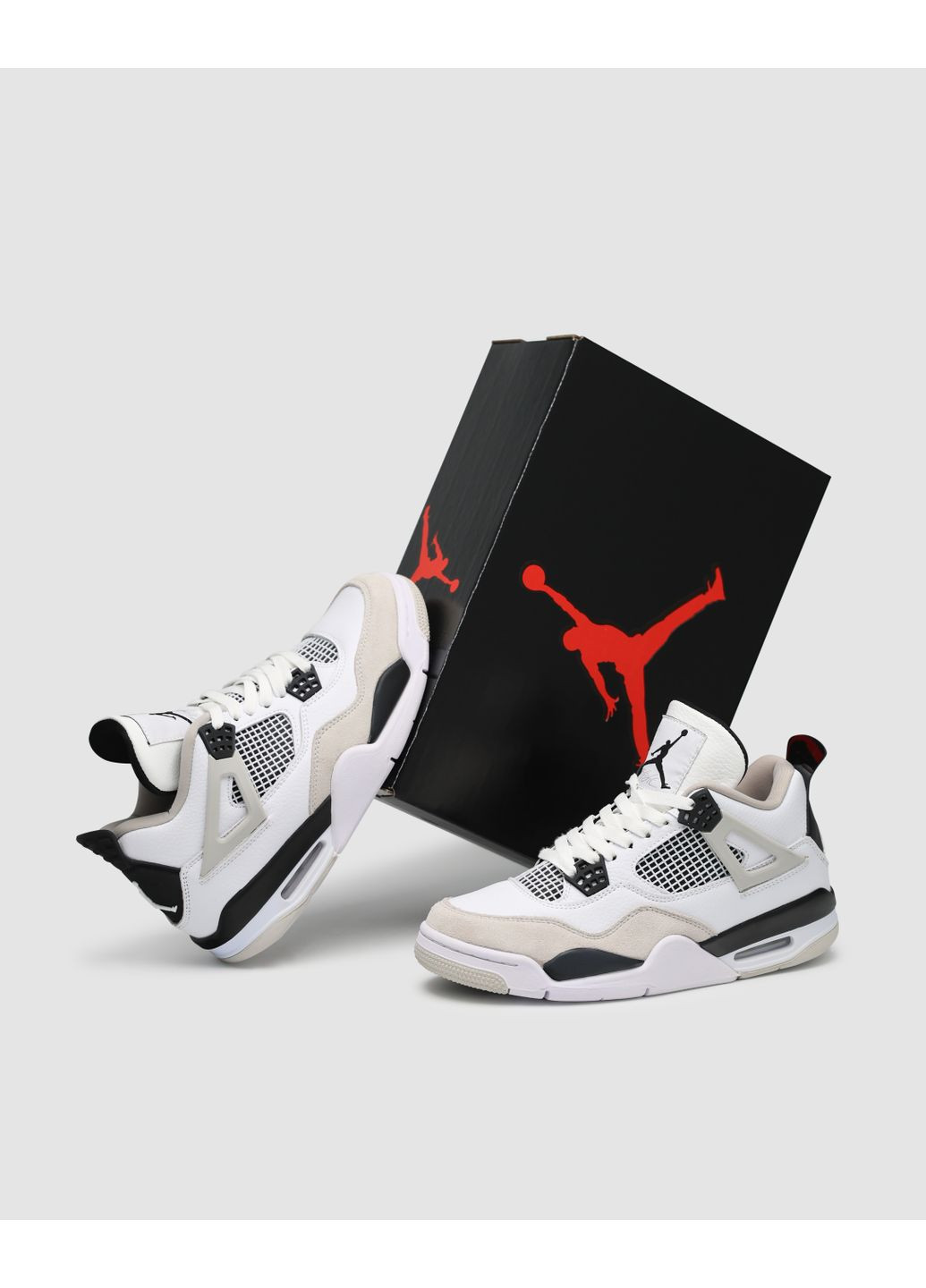 Чорні літні кросівки nike air jordan retro 4 military black найк аір джордан No Brand