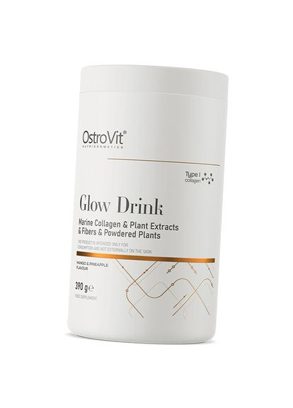 Пептиди рибного колагену з Гіалуроновою кислотою, Glow Drink, 390г Манго-ананас (68250018) Ostrovit (322726905)