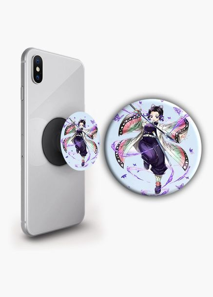 Держатель для телефона PopSockets Аниме Клинок, рассекающий демонов #017 Черный No Brand (304503678)