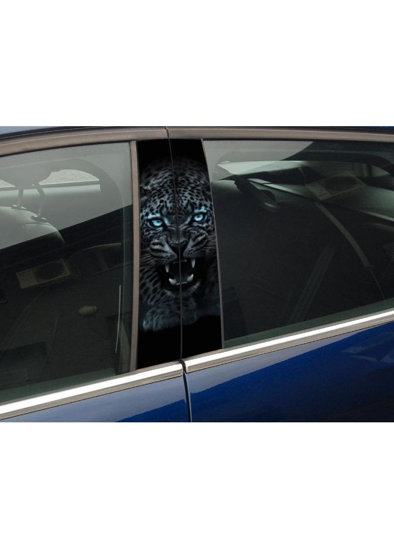 Наклейки на стойки дверей авто 3D TUNING STUDIO Леопард 500х220х0.15мм=2штуки No Brand (362499353)
