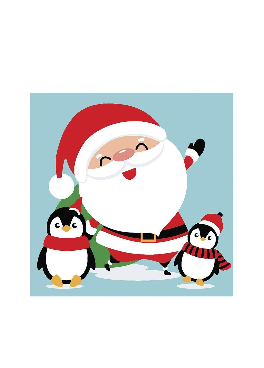 Набір для розпису по номерах "Санта з пінгвінами" розміром 20х20 см. колір різнокольоровий ЦБ-00288545 Strateg (369123826)