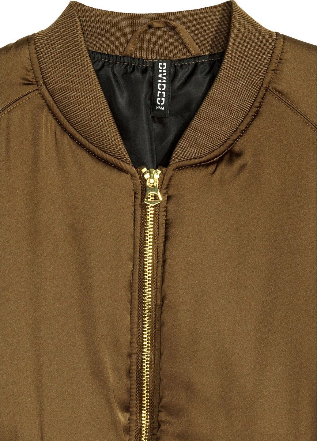 Оливковая демисезонная куртка бомбер H&M