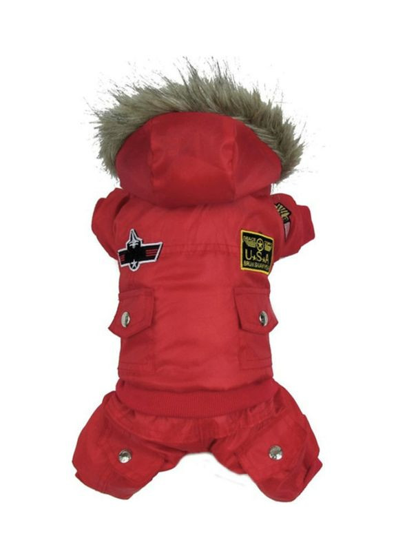 Зимовий комбінезон для собак Pet Style "USA" Червоний XS No Brand - (323235472)