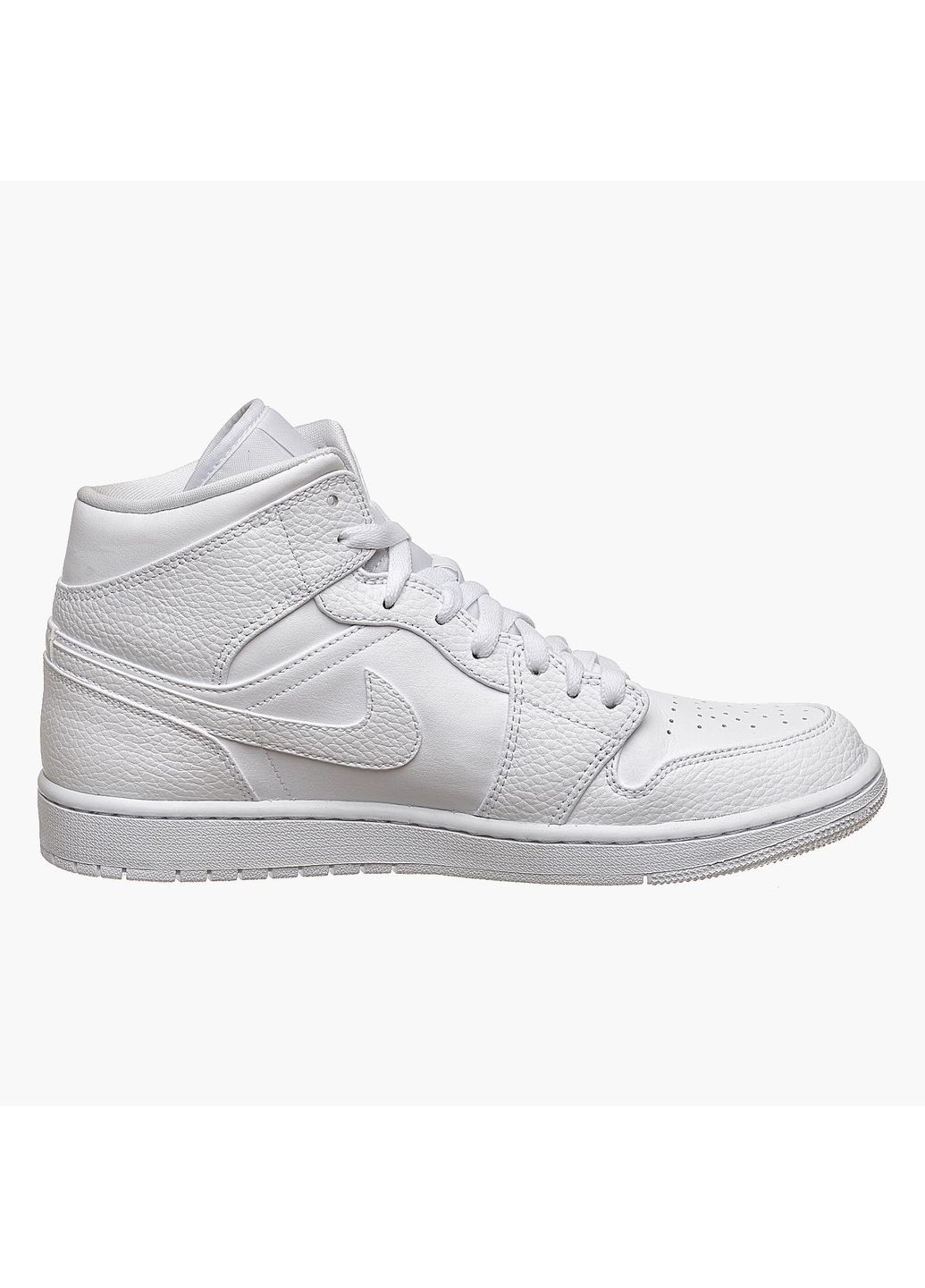 Белые демисезонные кроссовки мужские 1 mid white (554724-130) Jordan