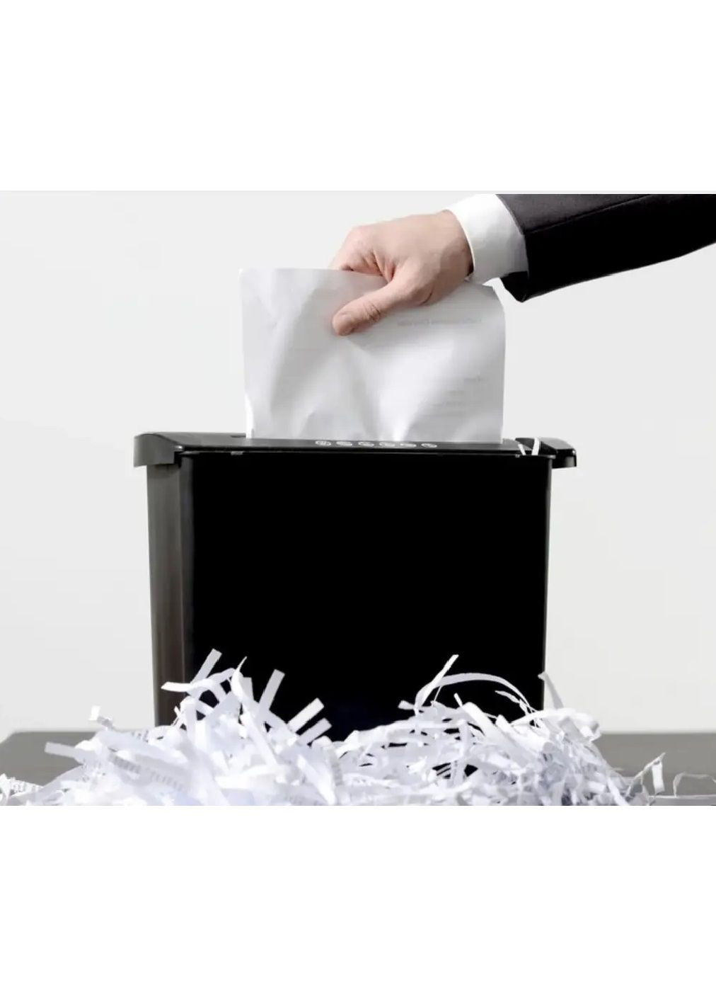 Шредер знищувач подрібнювач паперу документів з кошиком для дому офісу на 10 л 31х15х27 см (476355-Prob) Чорний Unbranded (279518089)
