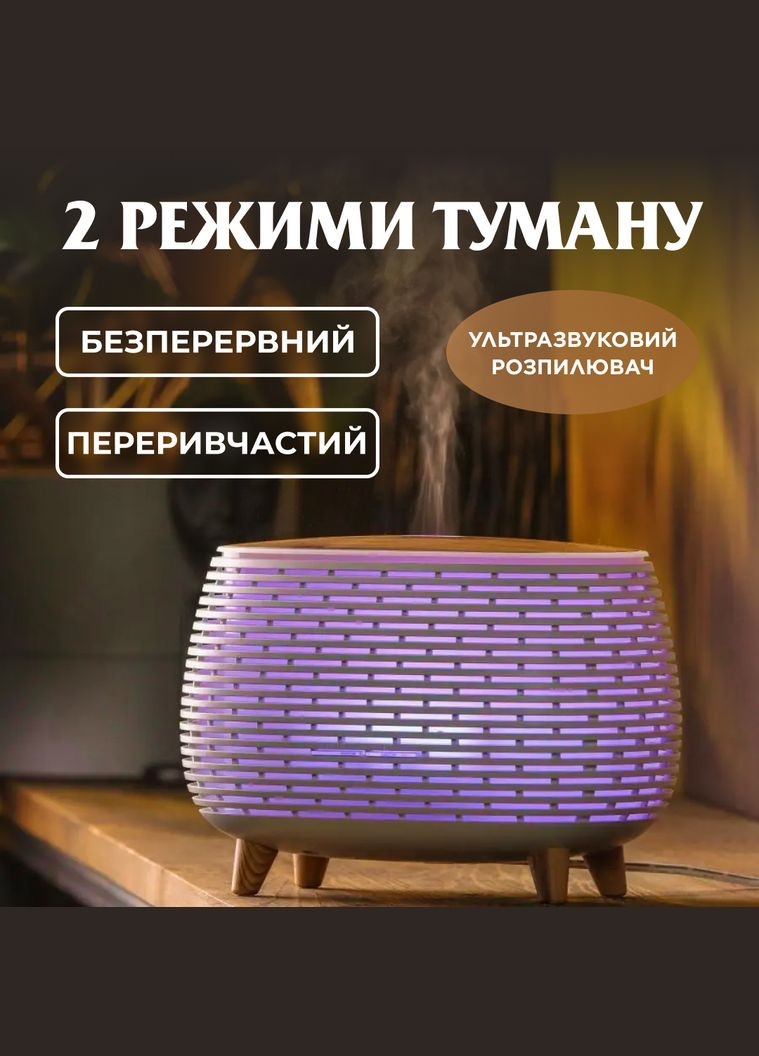 Увлажнитель воздуха аромадиффузор с подсветкой 400 мл, белый Holdmay HPKP7049W No Brand (342113747)