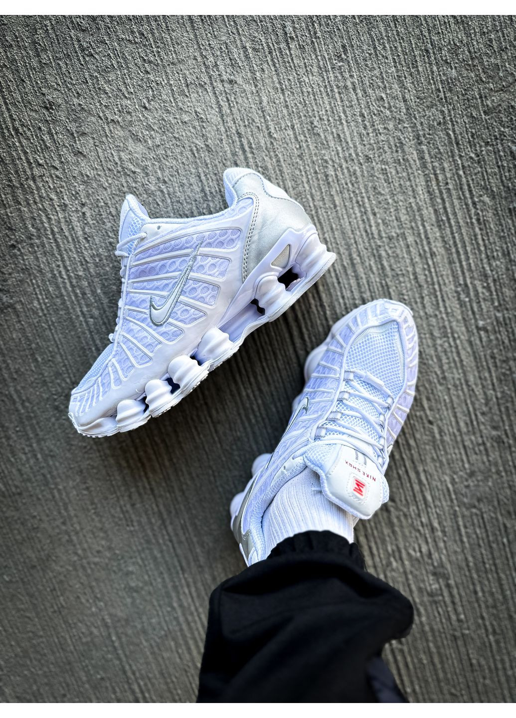 Білі Осінні кросівки чоловічі і жіночі nike shox tl white | найк шокс тл білі No Brand