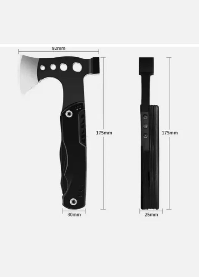 Топор туристический с ножом Многофункциональный инструмент Мультитул с набором бит No Brand (315504719)