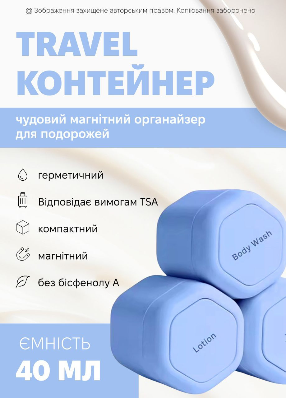 Дорожній набір контейнерів для косметики No Brand (371813009)