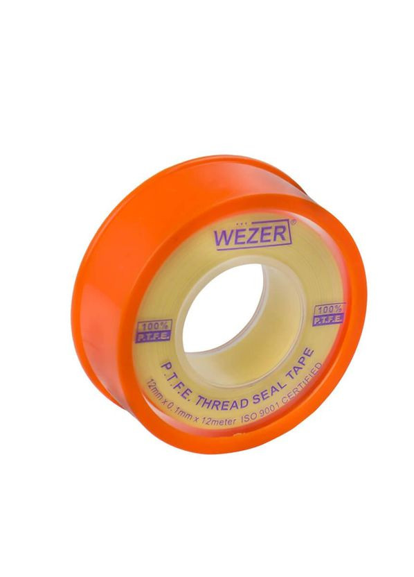 Фум стрічка PTFE 12x0,1 мм 12 м, жовтий Wezer (316095346)