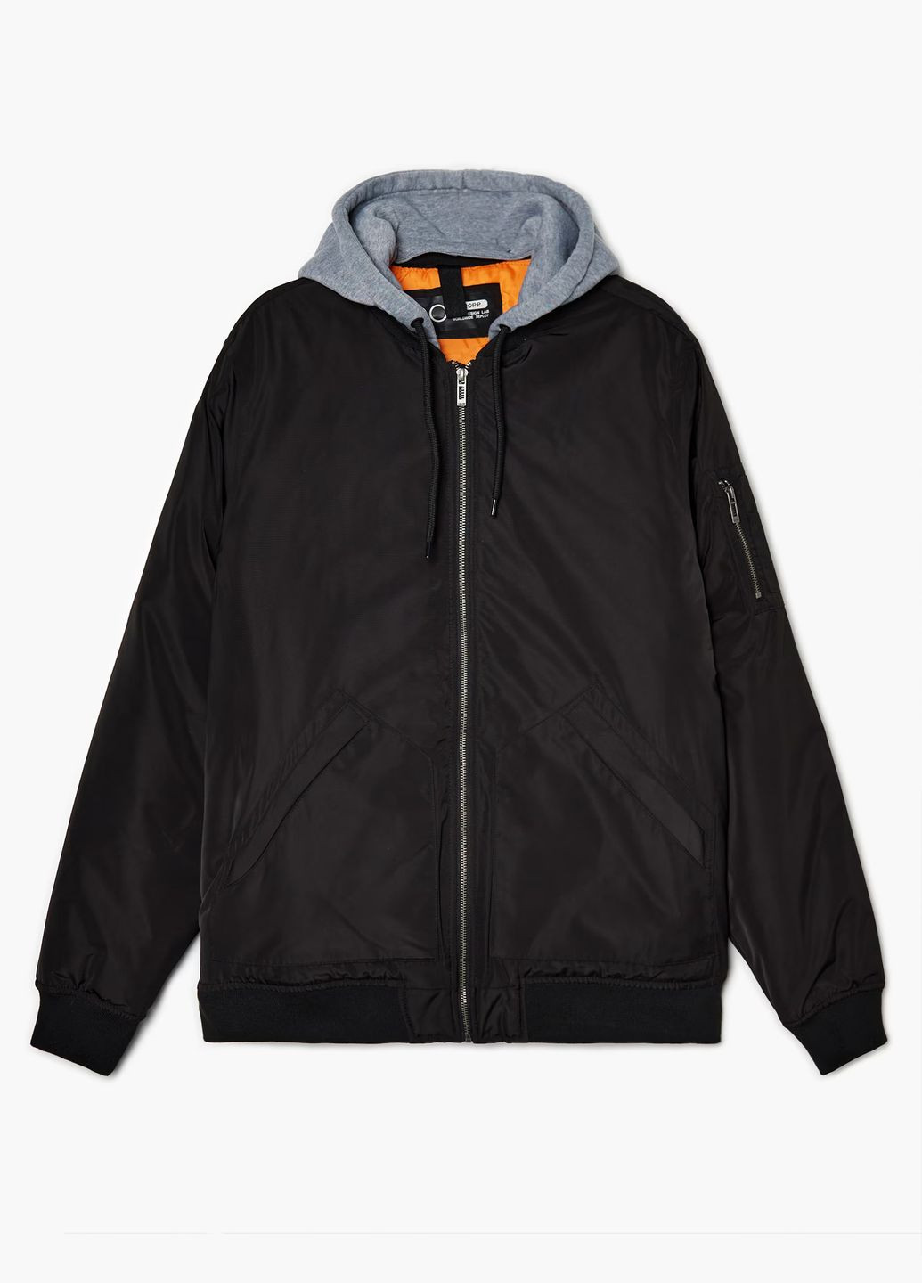 Бомбер чоловічий чорний утеплений Cropp на блискавці (347317610)