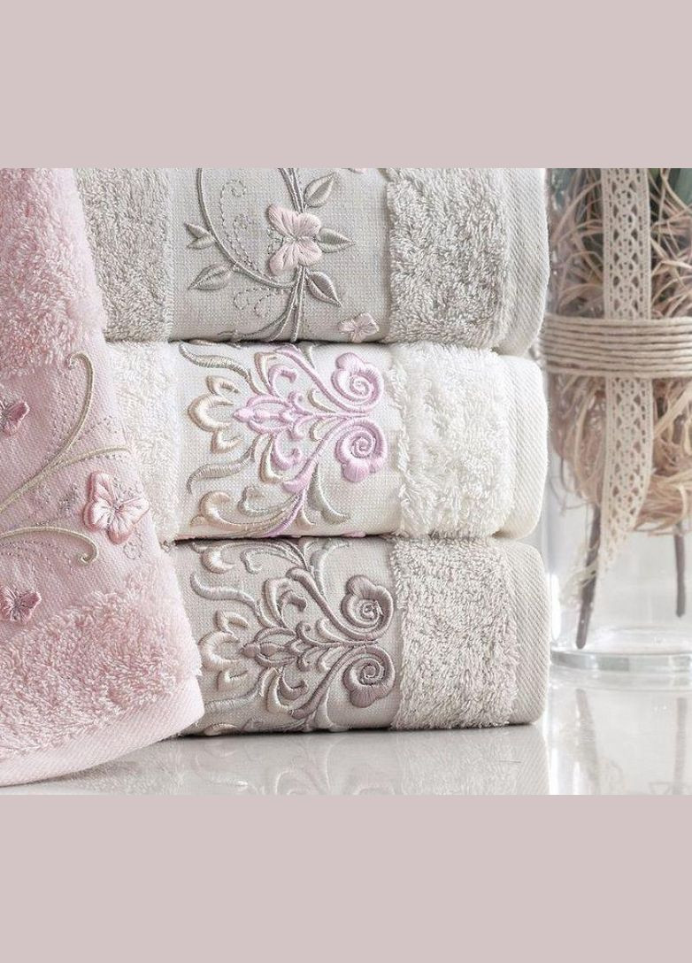 Набор 6 полотенец Eva 3D с вышивкой 70х140см (банни), трикотаж Pupilla комбинированный