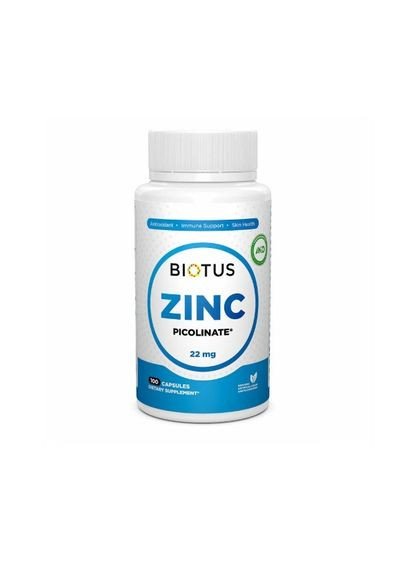 Цинк піколінат, Zinc Picolinate,, 22 мг, 100 капсул (BIO530487) Biotus (266039119)