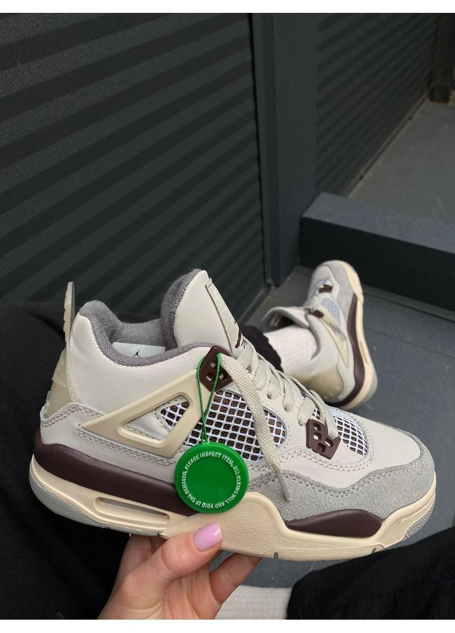 КРОССОВКИ ЖЕНСКИЕ NIKE AIR JORDAN 4 RETRO MANIERE НАЙК АИР ДЖОРДАН No Brand бежевые демисезоны (367172157)