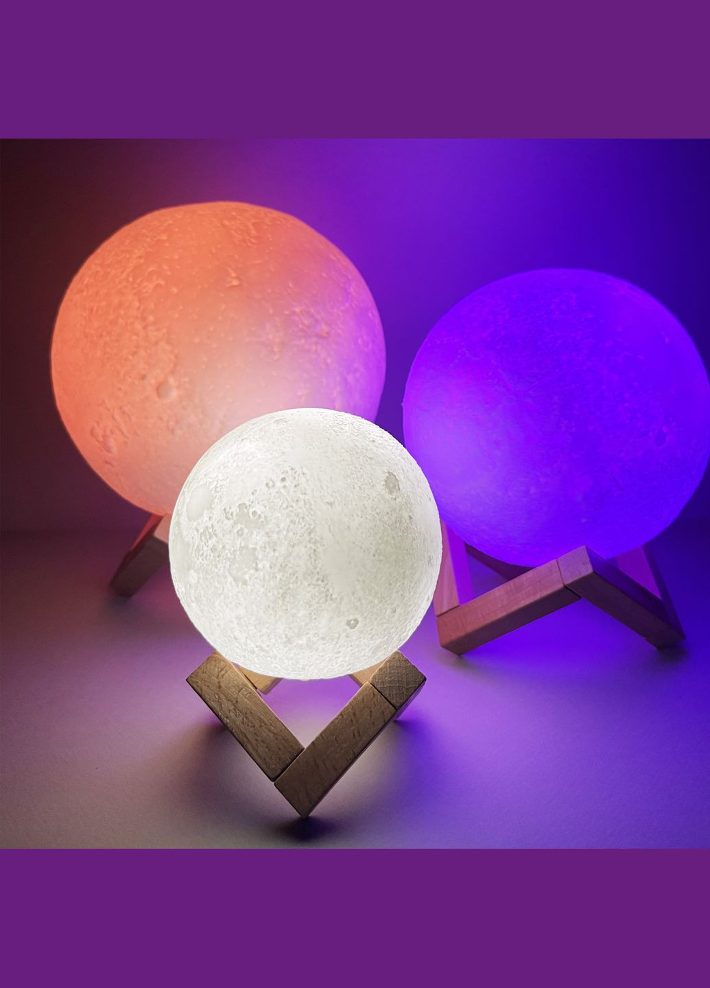 Світильник настільний Місяць 3D RGB 8 см + пульт No Brand (323584919)