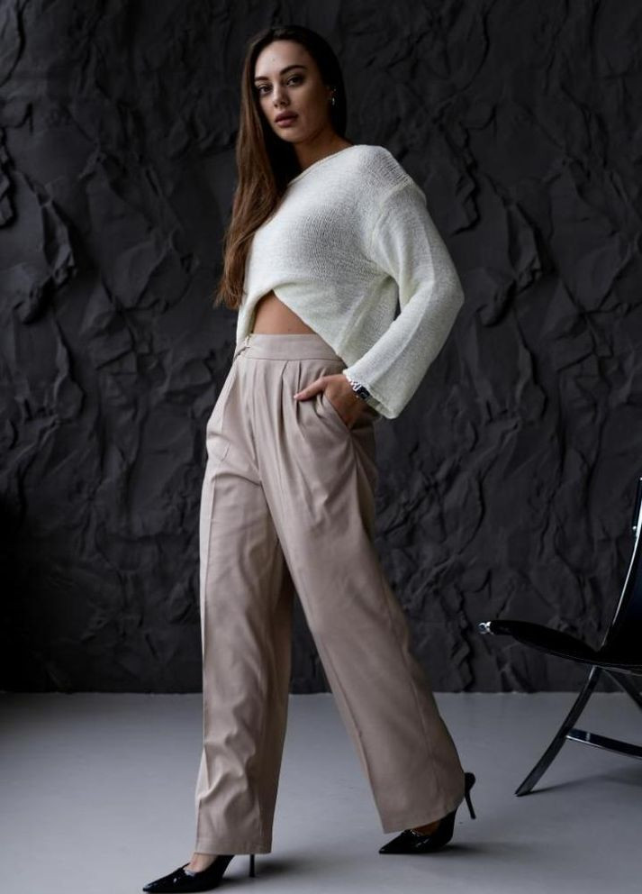 Брюки жіночі стильні висока посадка Україна осінь 2025 No Brand (365437382)