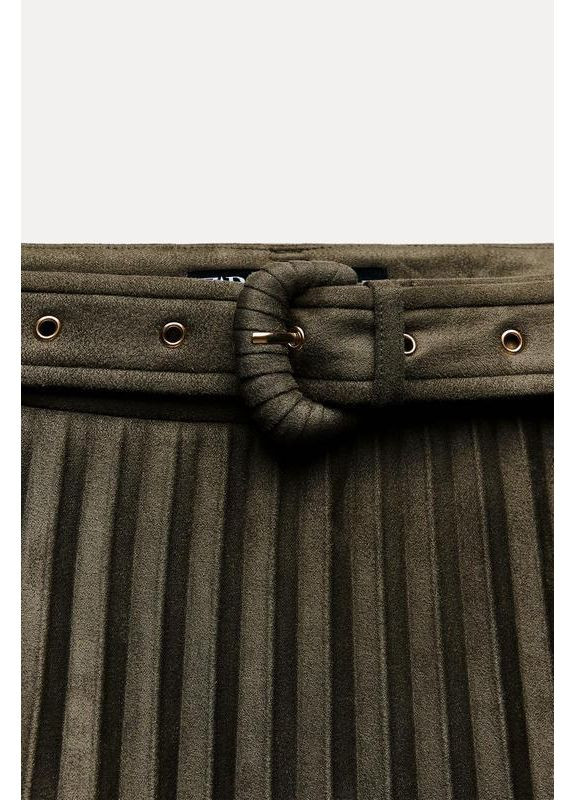 Плісирована спідниця зі штучної замші Zara (361676125)