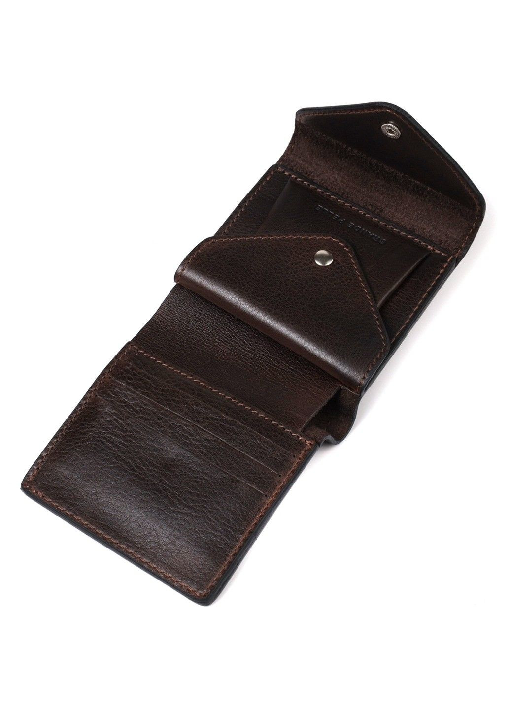 Чоловічий гаманець із глянсової натуральної шкіри 16814 Коричневий Grande Pelle (292849787)