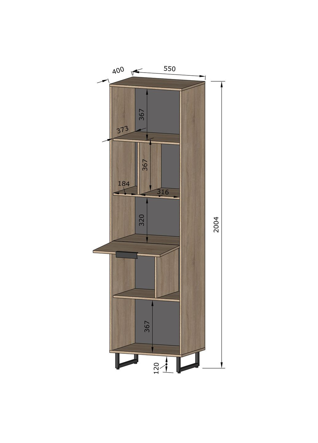 Стелаж для книг та декору на ніжках для дому від F-0016 MORELI (335423433)