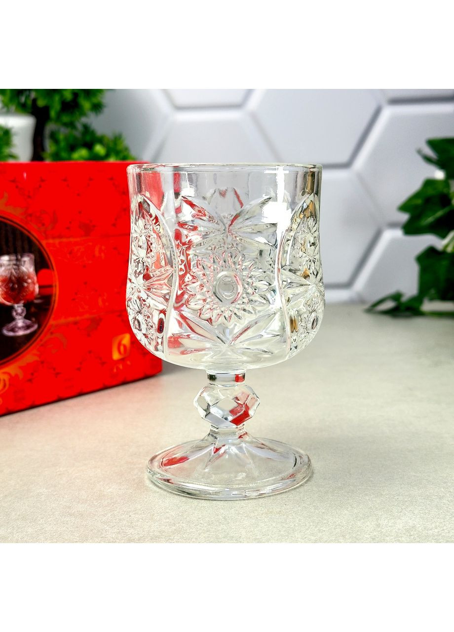 Бокали Enigma скляні 200 мл на ніжці 6 шт No Brand (361251252)