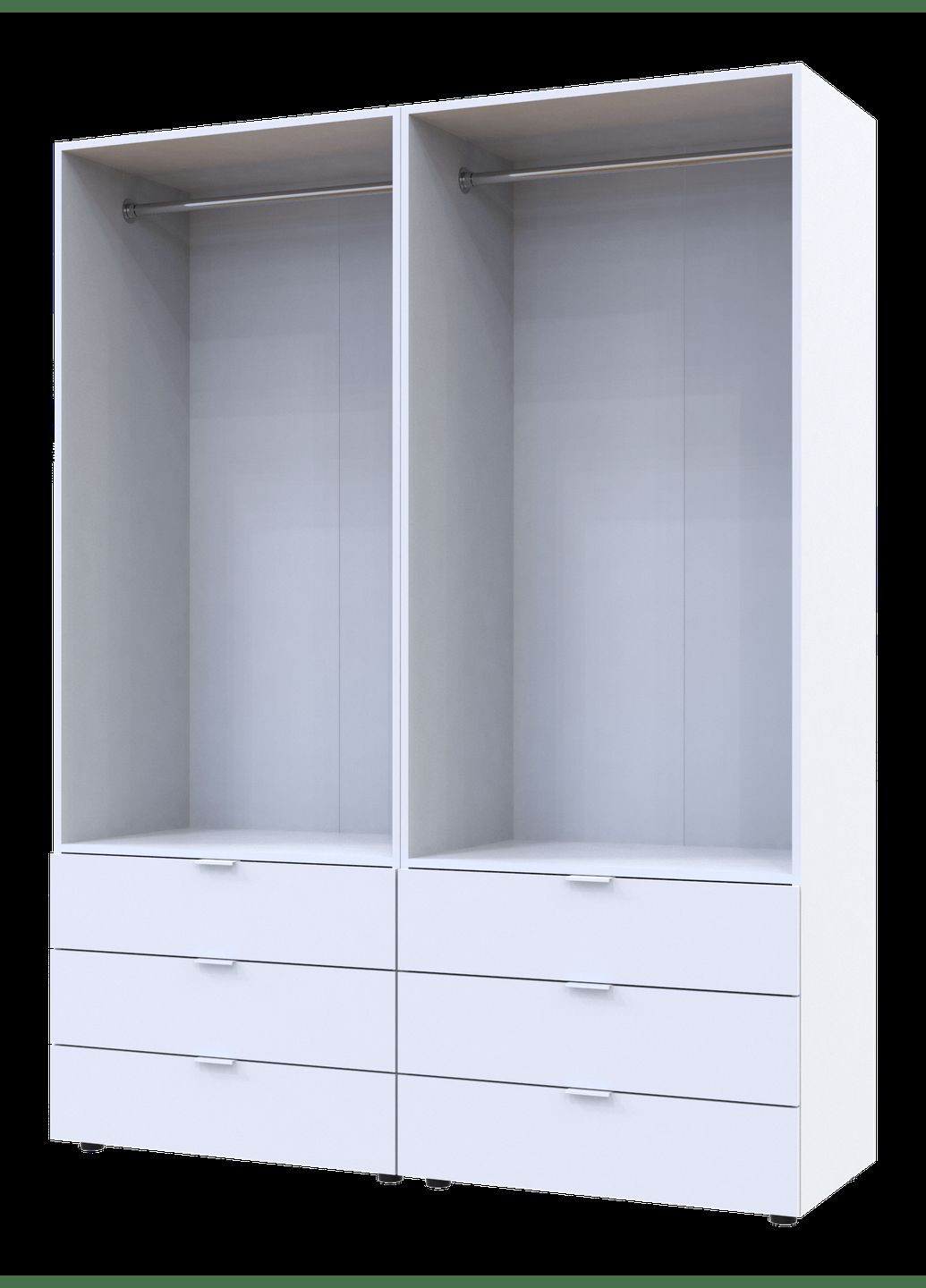 Комплект шаф для одягу Гелар (2 шт.) 155х49,5х203,4 см Білий (DRS-011104) Doros (346535093)