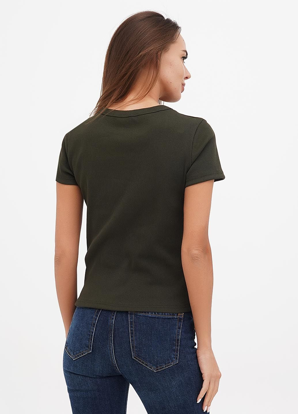 Жіноча облягаюча футболка з трикотажного рубчика для повсякденного носіння (hb601456) HiBrand - (346241445)