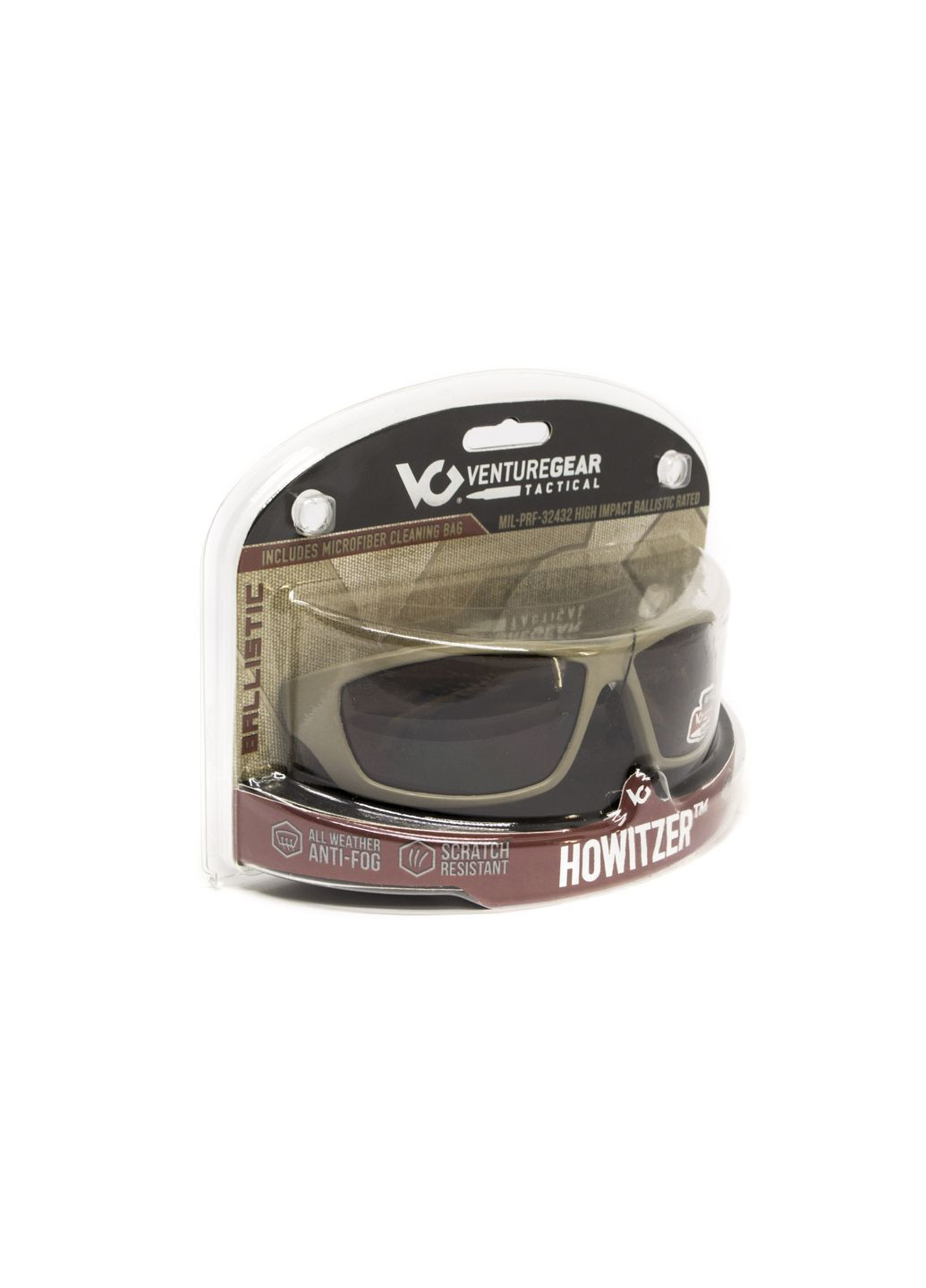 Защитные очки Howitzer Black (bronze) AntiFog, коричневые в чорной оправе Venture Gear (292731744)