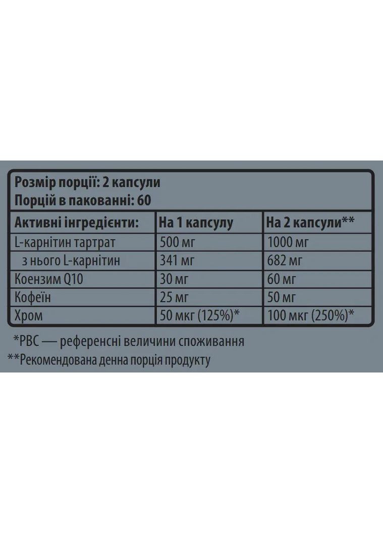 L-карнітин комплекс 4 CARNI MIX, 120 капсул Sporter (368302983)