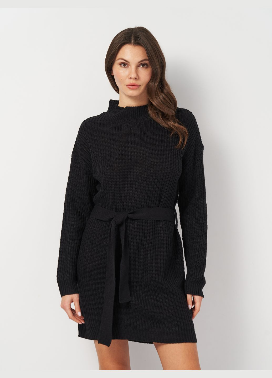 Черное кэжуал вязаное платье Missguided однотонное