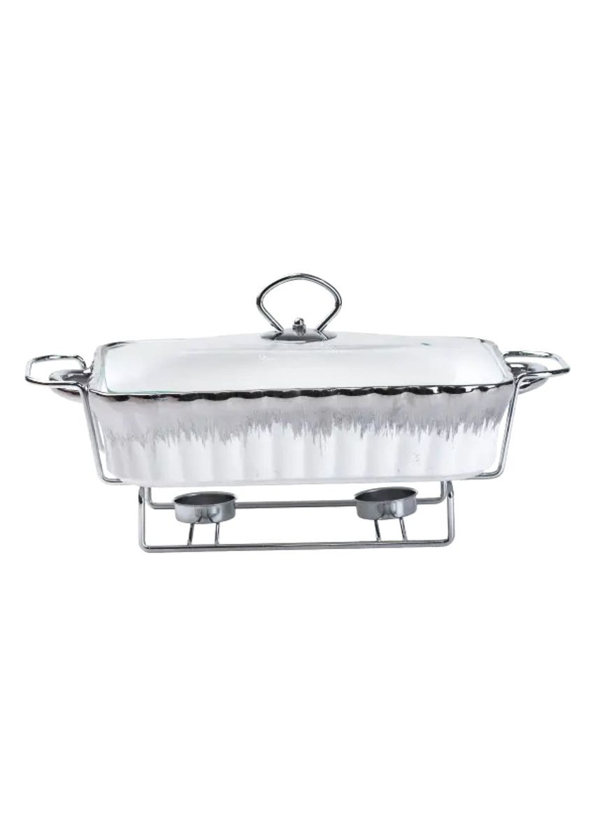 Мармит 1,5 л фарфоровый с подогревом для сервировки горячих блюд настольный прямоугольный ProDobro (364189544)