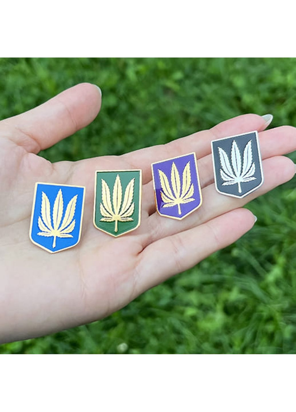 Конопля значок синий Dobroznak (365246718)