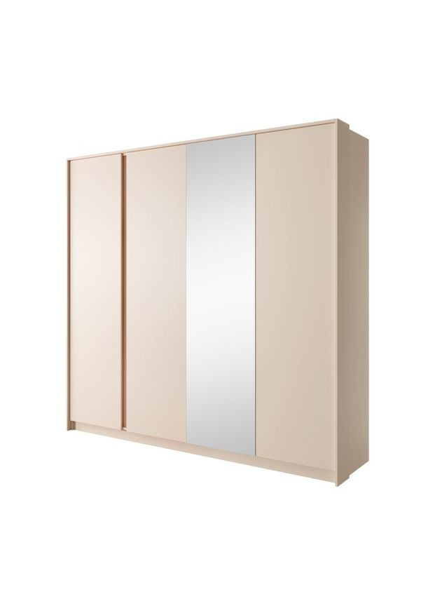 Шафа для одягу Даст / Dast 4-дверна з дзеркалом 4D/220 Беж (PFH-091011) Perfect Home (368288897)
