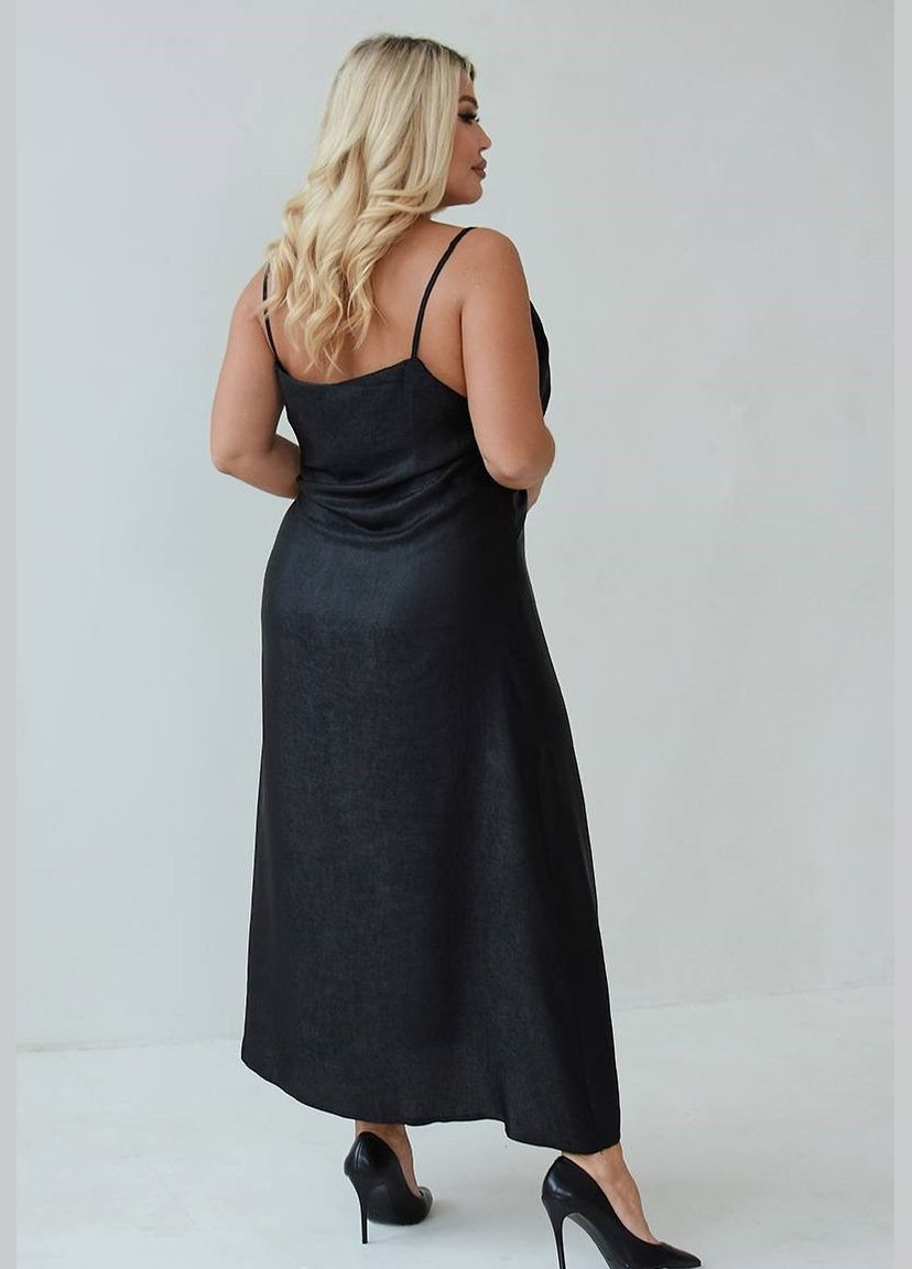 Чорна жіноча сукня комбінація колір чорний р.50/52 448782 New Trend