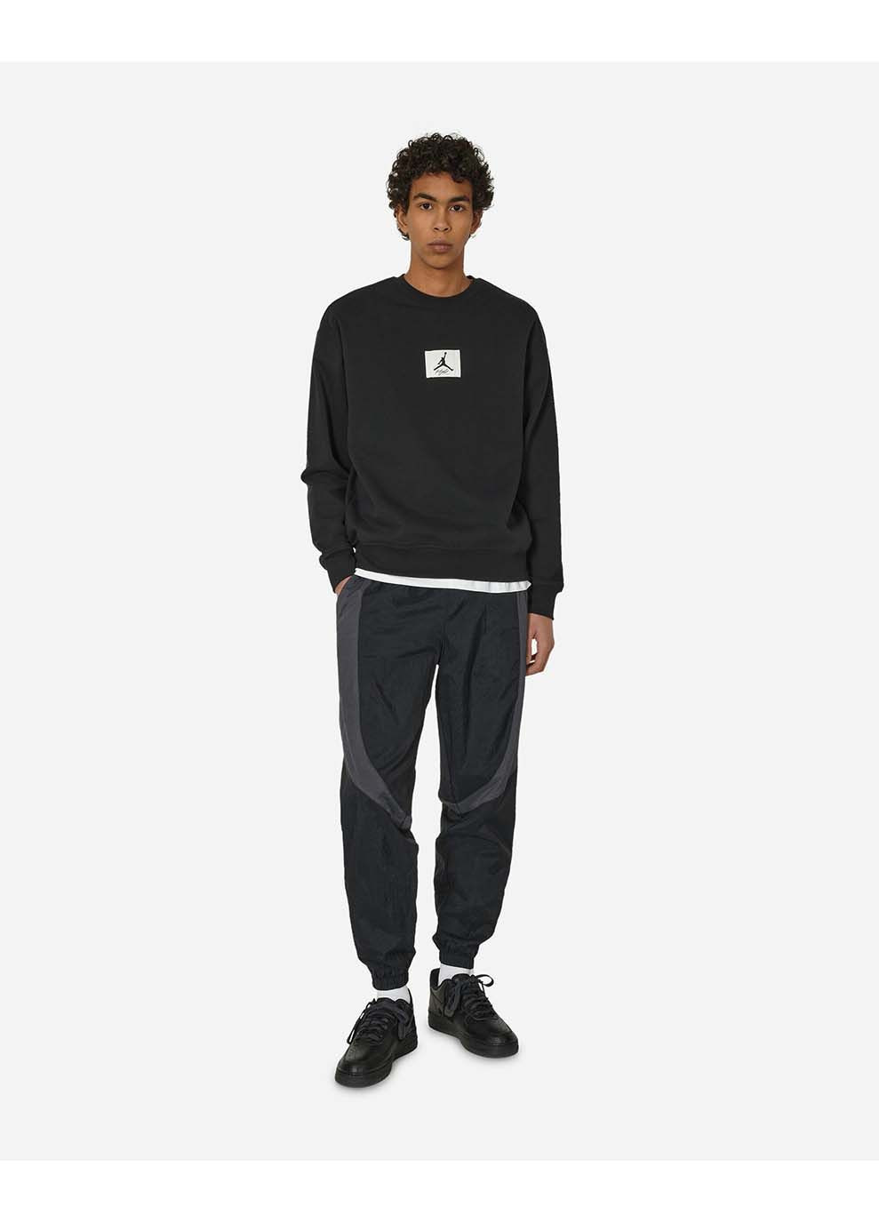 Черный мужской свитшот esstmt flc crew черный Jordan (367591159)