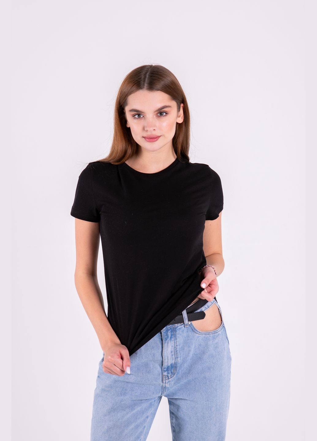 Чорна футболка базова жіноча XS(40) TvoePolo - (316386620)