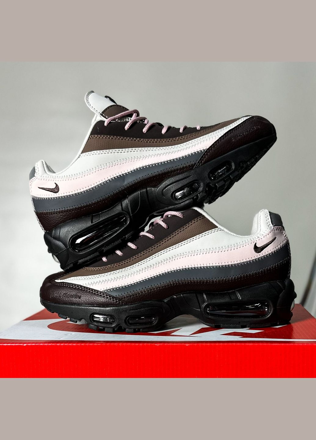 Коричневі Осінні кросівки чоловічі nike air max 95 "black violet" | найк аір макс 95 коричневі No Brand