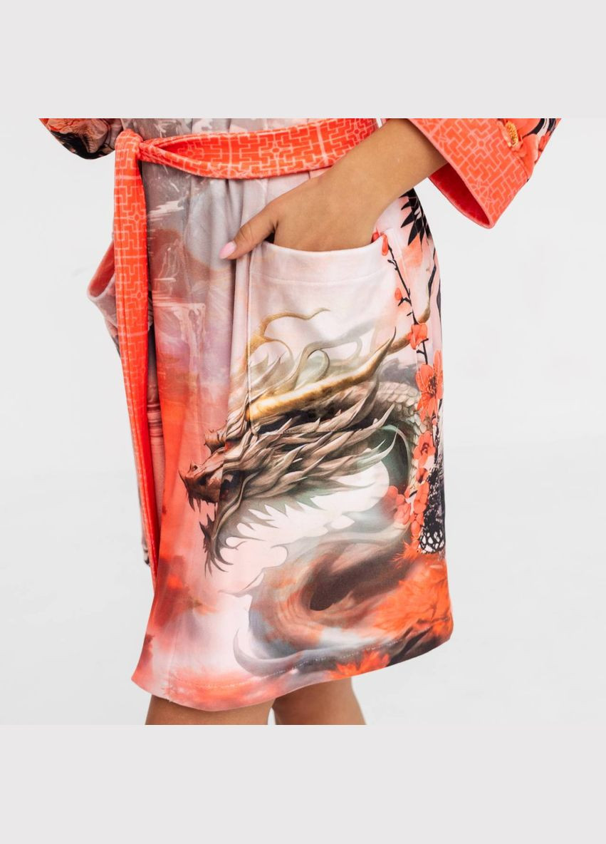 Халат жіночий з плюшевого велюру ексклюзивний Dragon 18326 ML FlexDress (336767197)