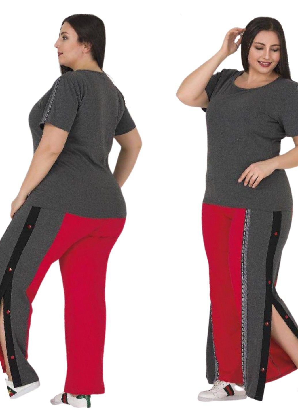 Серый домашний костюм футболка штаны Teknur