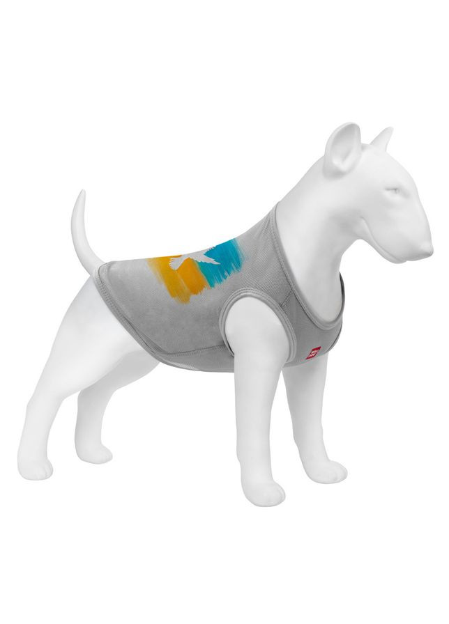 Майка для собак Clothes малюнок "Прапор", сітка,, B 30-33 см, C 18-21 см сірий WAUDOG (363199750)