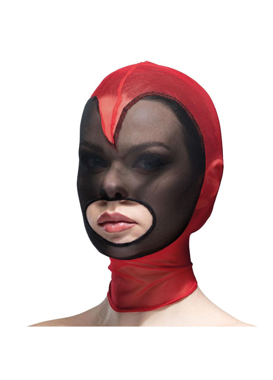 Маска сердце сетка с открытым ртом Feral Feelings - Hearts Mask Red/Black No Brand (303889232)