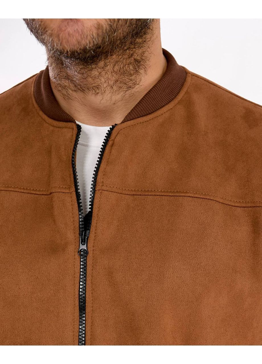 Бомбер мужской замшевый на молнии с карманами, без подкладки Україна (364194073)