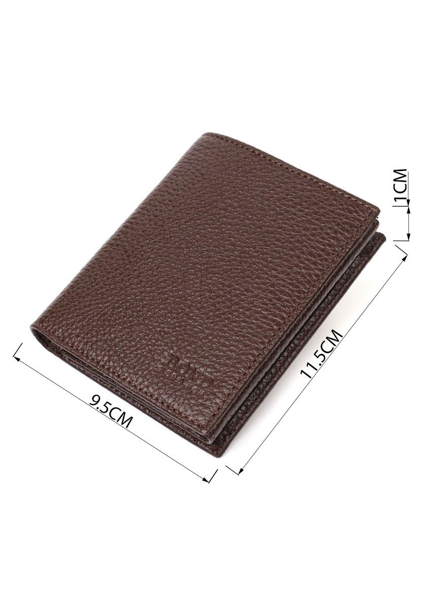 Компактный мужской бумажник из натуральной зернистой кожи без застежки 21989 Bond (331910011)