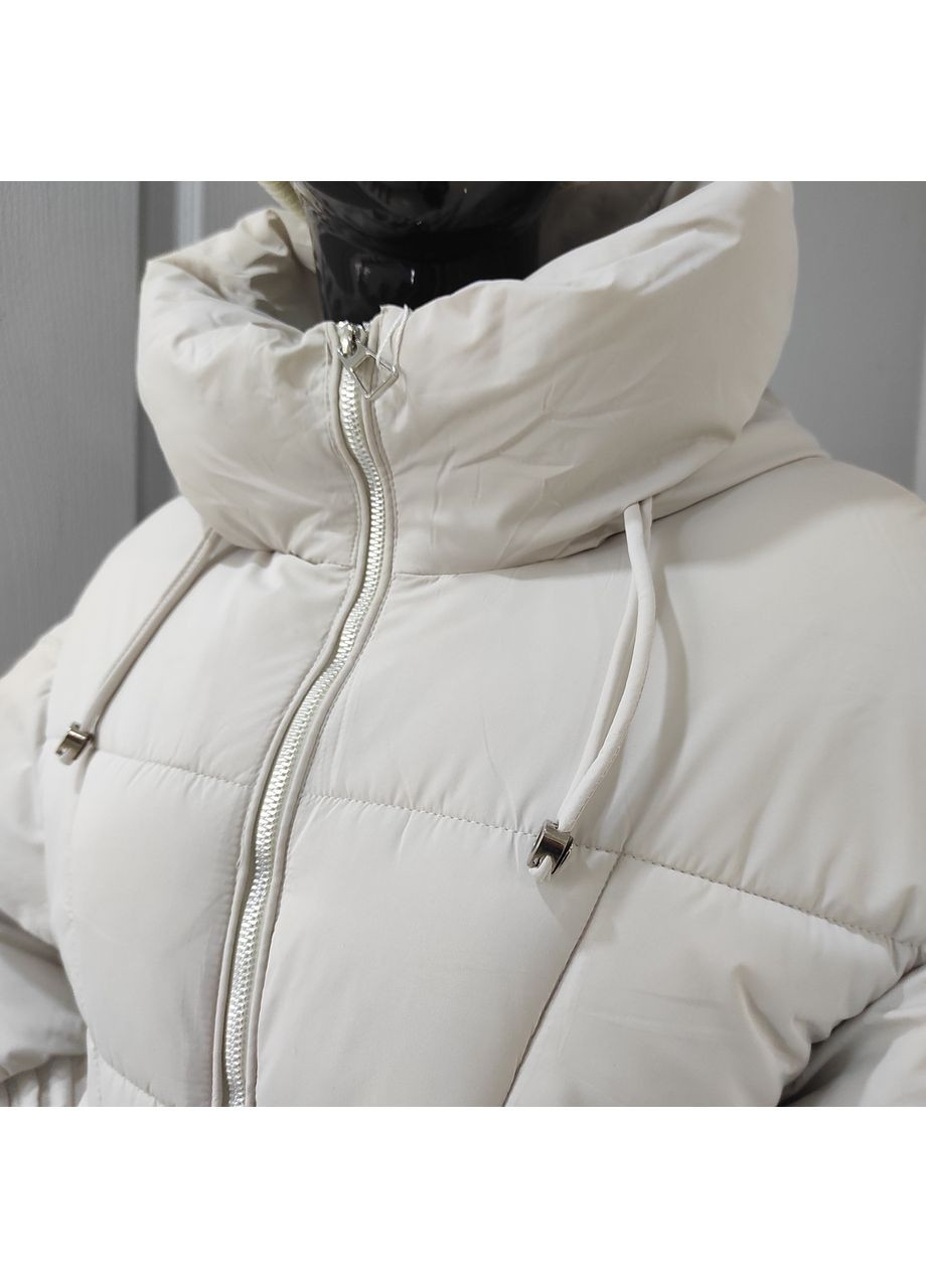 Молочна зимня куртка жіноча зима дута капюшон укорочена тепла молоко No Brand