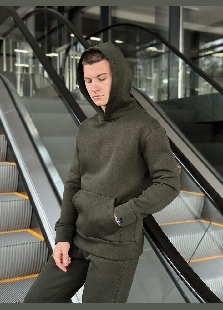 Стильне чоловічі худі на флісі хакі осінь/зима Freedom (347149544)