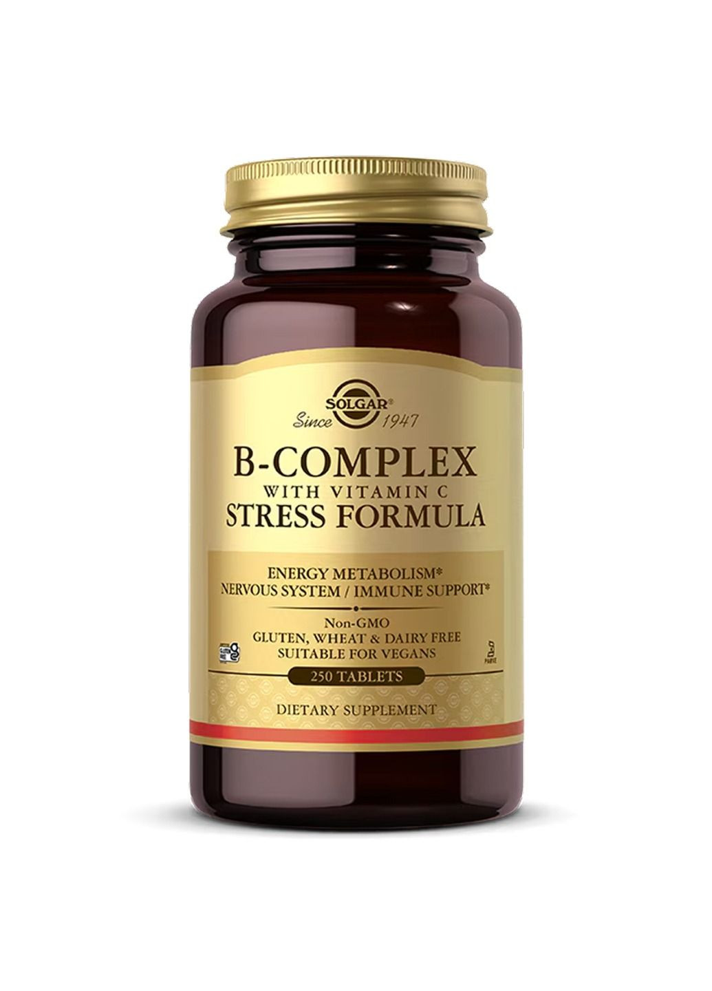 Комплекс витамина B B-Complex with Vitamin C Stress Formula - 250 tabs Solgar (364201281)